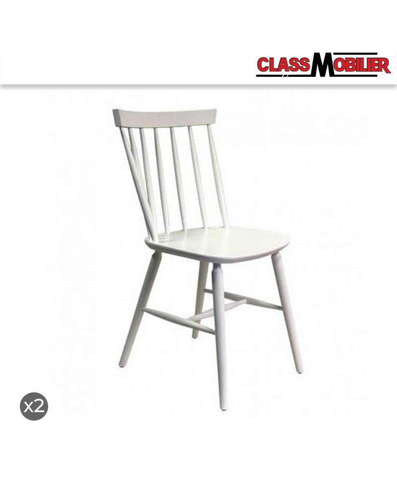 Chaise Nancy en bois Hêtre blanc - Lot de 2