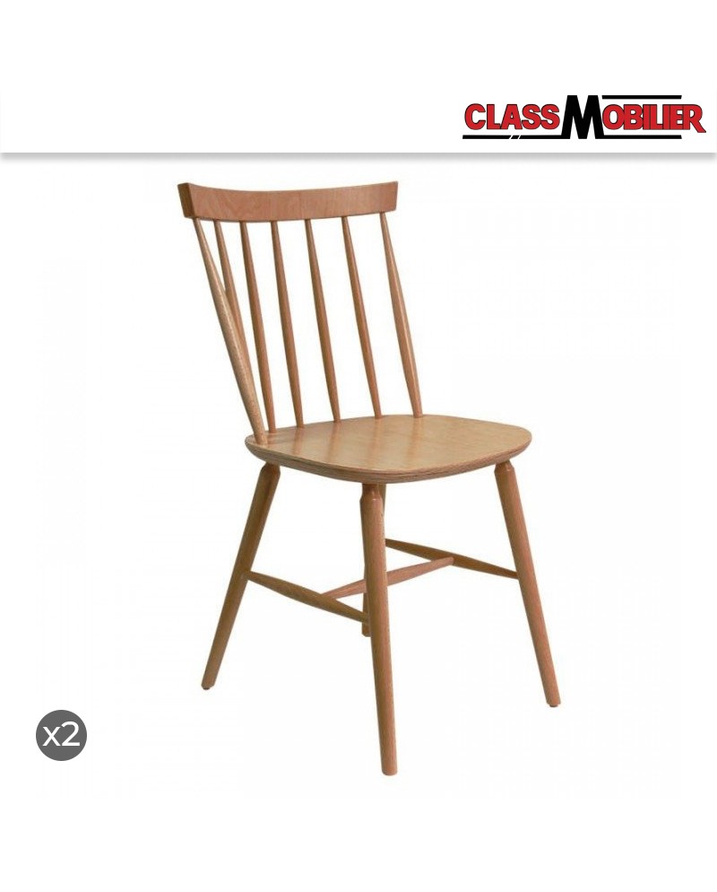 Chaise Nancy en bois Hêtre naturel - Lot de 2