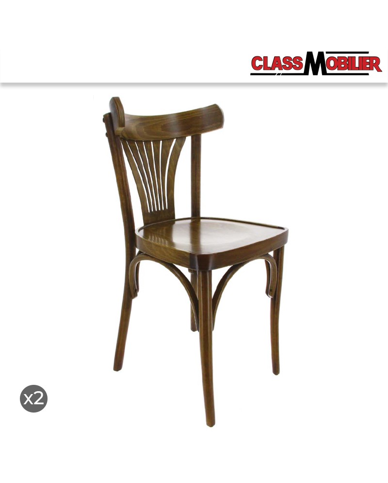 Chaise New Orleans en hêtre cérusé foncé - Lot de 2