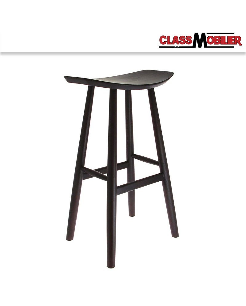 Tabouret Kyoto - structure hêtre wengé - H 82 cm