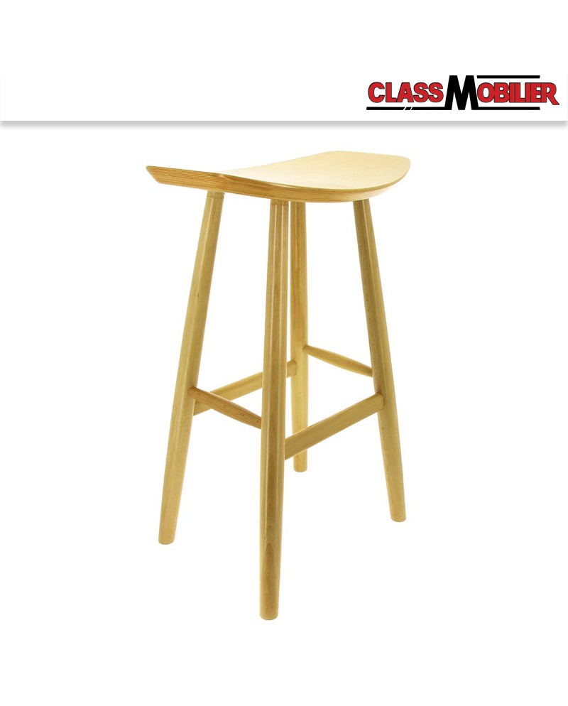 Tabouret Kyoto - structure hêtre naturel - H 82 cm