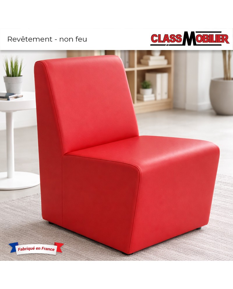 Chauffeuses 1 place - standard (H80xL45xP42 cm) - simili cuir grainé rouge cerise tomate