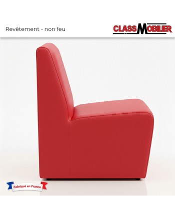 Chauffeuses 1 place - standard (H80xL45xP42 cm) - simili cuir grainé rouge cerise tomate