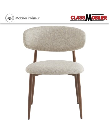 Chaise Bonnie structure en acier imitation Noyer - Assise et dos tissu