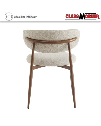 Chaise Bonnie structure en acier imitation Noyer - Assise et dos tissu