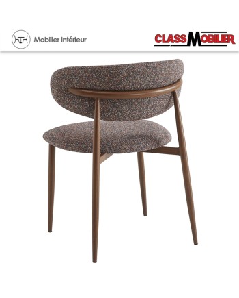 Chaise Bonnie structure en acier imitation Noyer - Assise et dos tissu