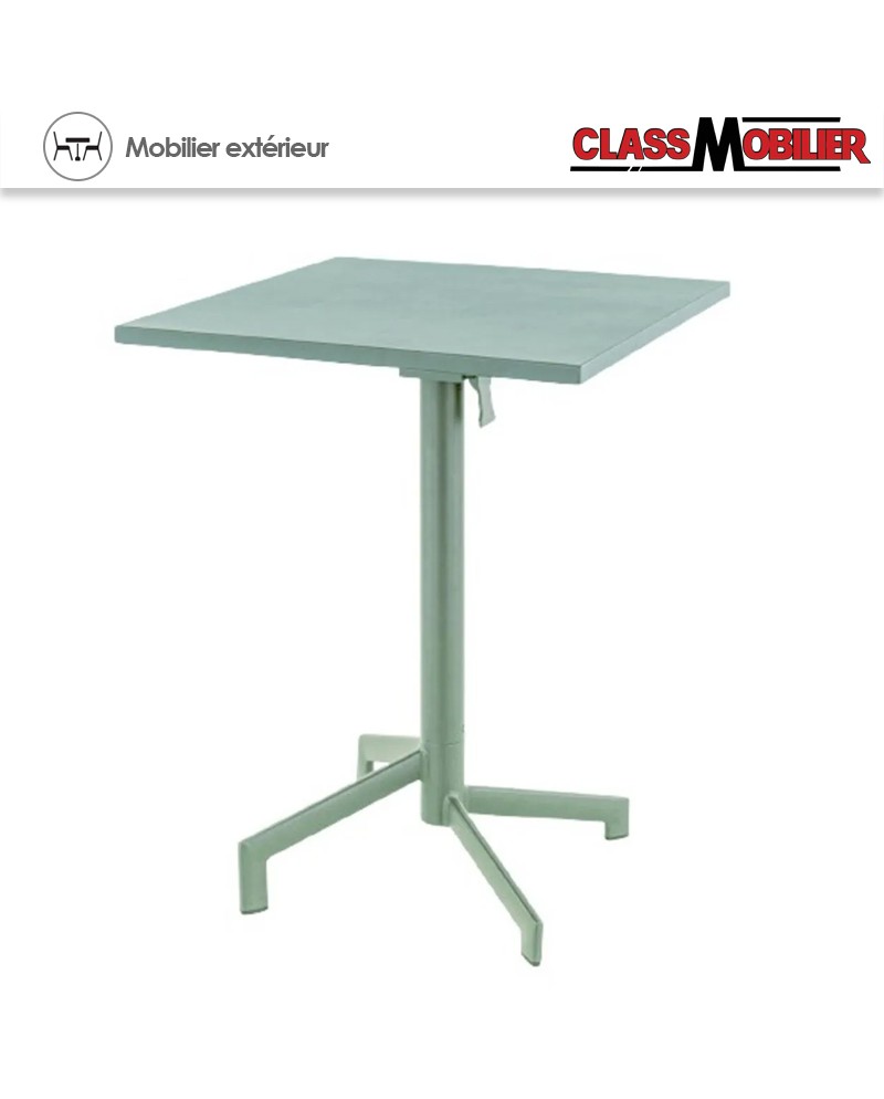Table pliable PIGALLE pied alu + plateau acier - peinture epoxy - 60X60 cm