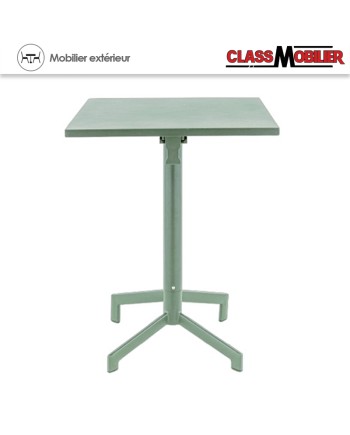 Table pliable PIGALLE pied alu + plateau acier - peinture epoxy - 60X60 cm