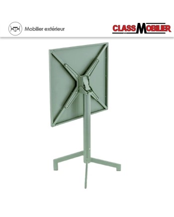 Table pliable PIGALLE pied alu + plateau acier - peinture epoxy - 60X60 cm
