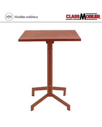 Table pliable PIGALLE pied alu + plateau acier - peinture epoxy - 60X60 cm