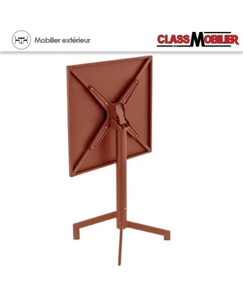 Table pliable PIGALLE pied alu + plateau acier - peinture epoxy - 60X60 cm