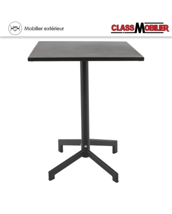 Table pliable PIGALLE pied alu + plateau acier - peinture epoxy - 60X60 cm
