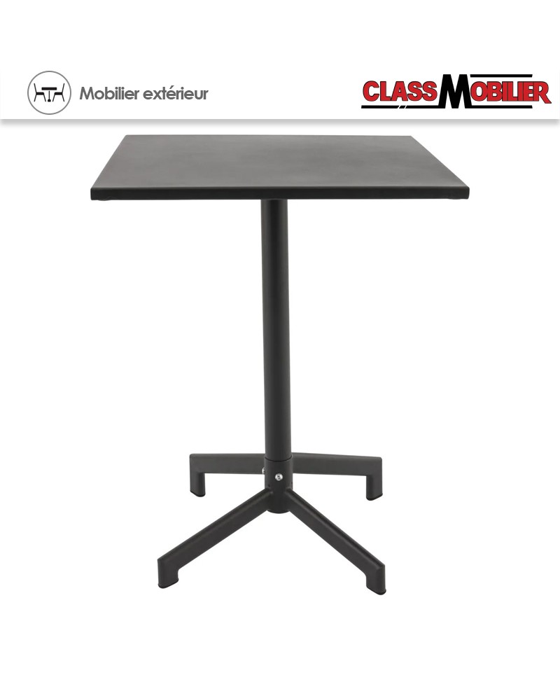 Table pliable PIGALLE pied alu + plateau acier - peinture epoxy - 60X60 cm