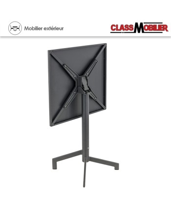 Table pliable PIGALLE pied alu + plateau acier - peinture epoxy - 60X60 cm