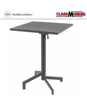 Table pliable PIGALLE pied alu + plateau acier - peinture epoxy - 60X60 cm
