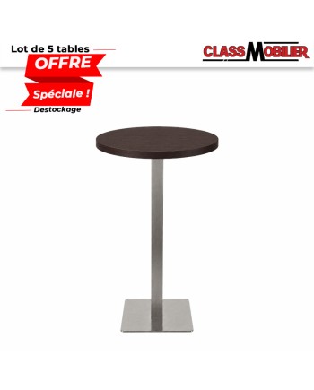 Lot de 5 tables mange-debout 2 personnes plateau rond Ø60 cm