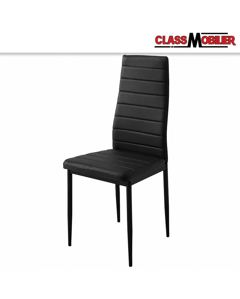 Lot de 2 chaises Stratus noires rembourrées – Revêtement aspect cuir