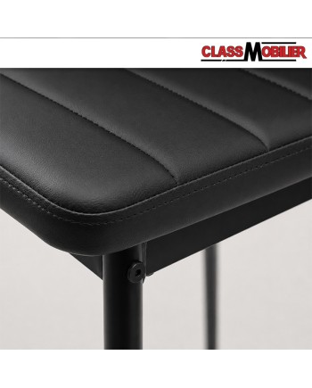 Lot de 2 chaises Stratus noires rembourrées – Revêtement aspect cuir