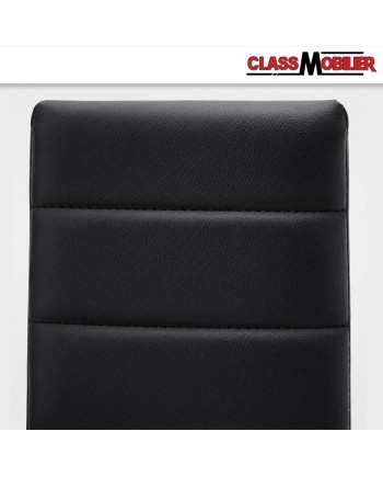 Lot de 2 chaises Stratus noires rembourrées – Revêtement aspect cuir