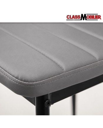 Lot de 2 chaises Stratus Grises rembourrées – Revêtement aspect cuir