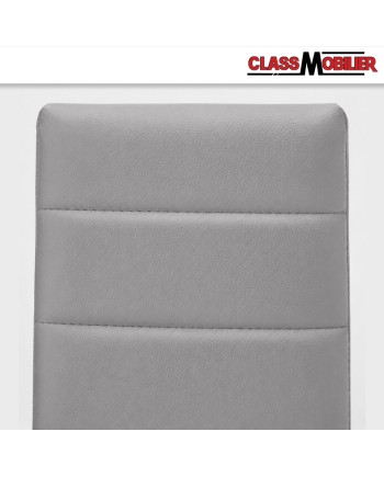 Lot de 2 chaises Stratus Grises rembourrées – Revêtement aspect cuir
