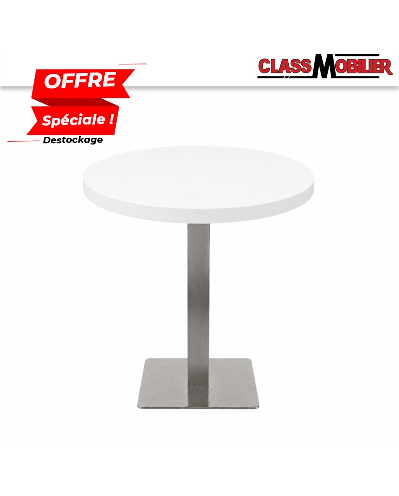 Tables 2 personnes - pied inox brossé- plateau rond Ø 60cm