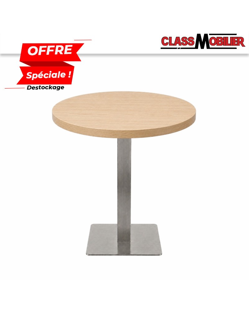 Tables 2 personnes - pied inox brossé- plateau rond Ø 60cm