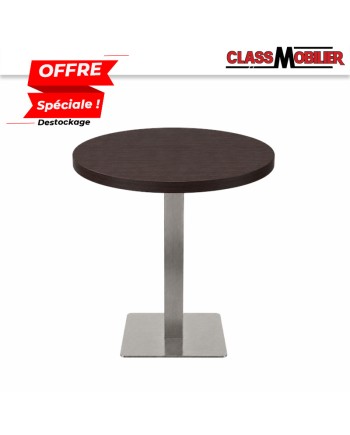 Tables 2 personnes - pied inox brossé- plateau rond Ø 60cm