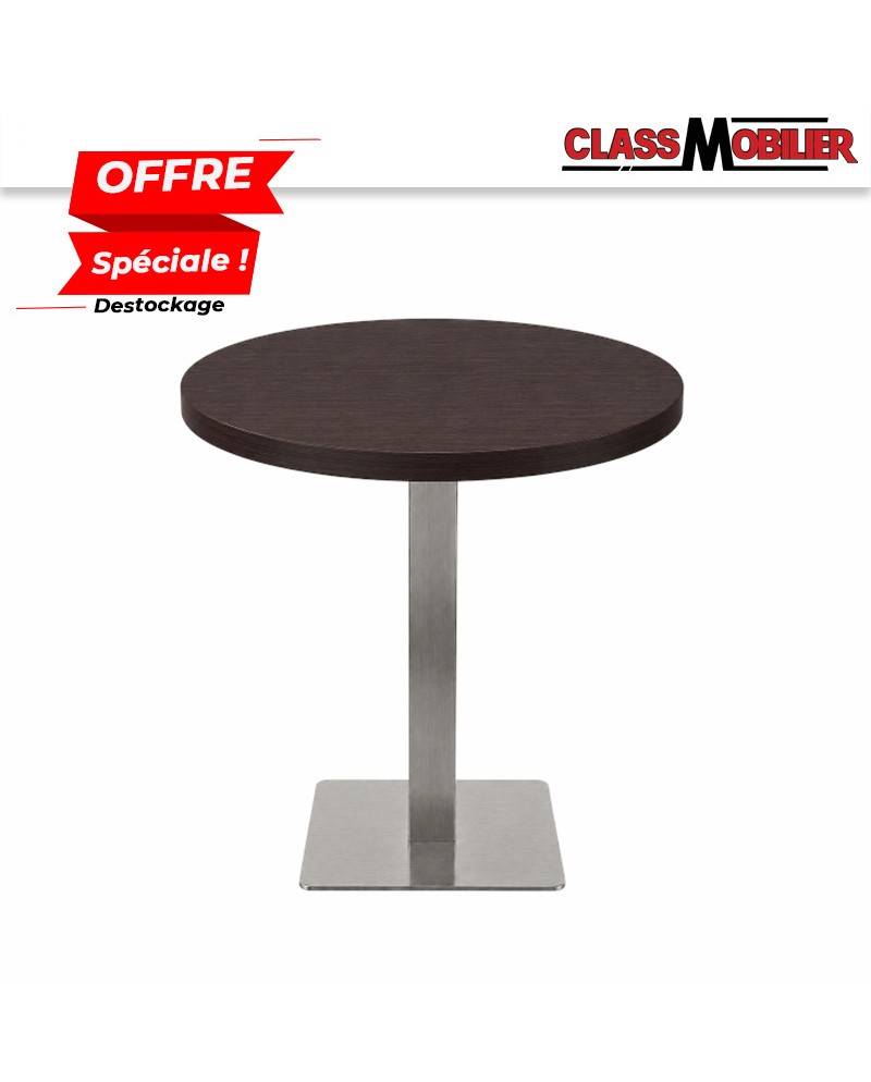Tables 2 personnes - pied inox brossé- plateau rond Ø 60cm